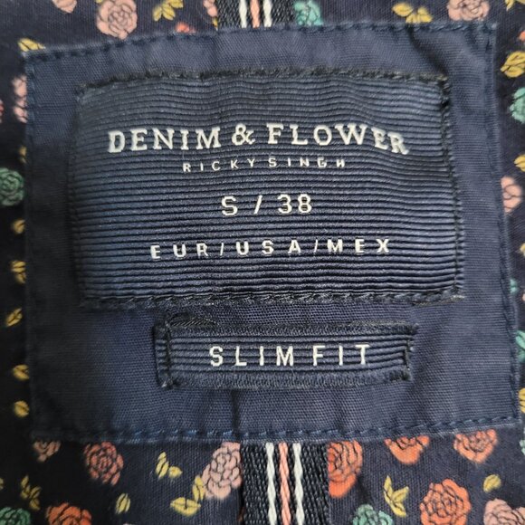 Denim & Flowers Shirt Ricky Singh Short Sleeve, Enjoy The Little Details Small - Picture 3 of 8